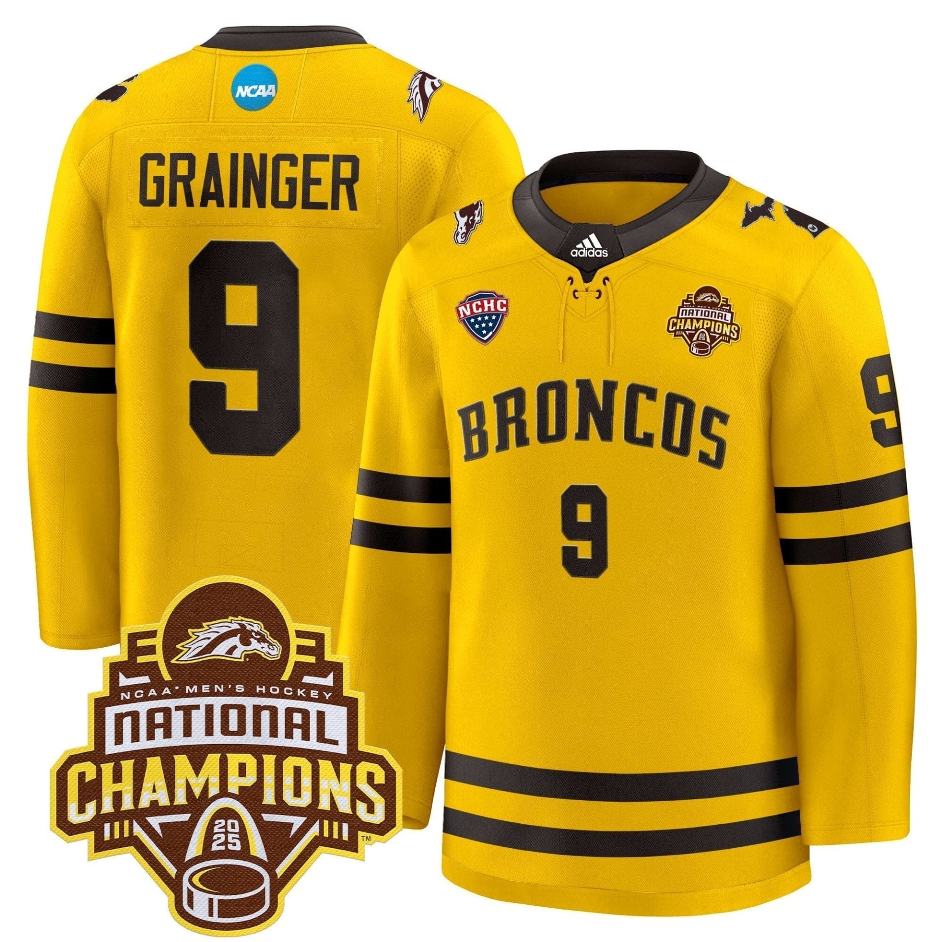 Men Western Michigan Broncos 2025 National Champions Patch Premium Jersey - All Stitched - Image 15