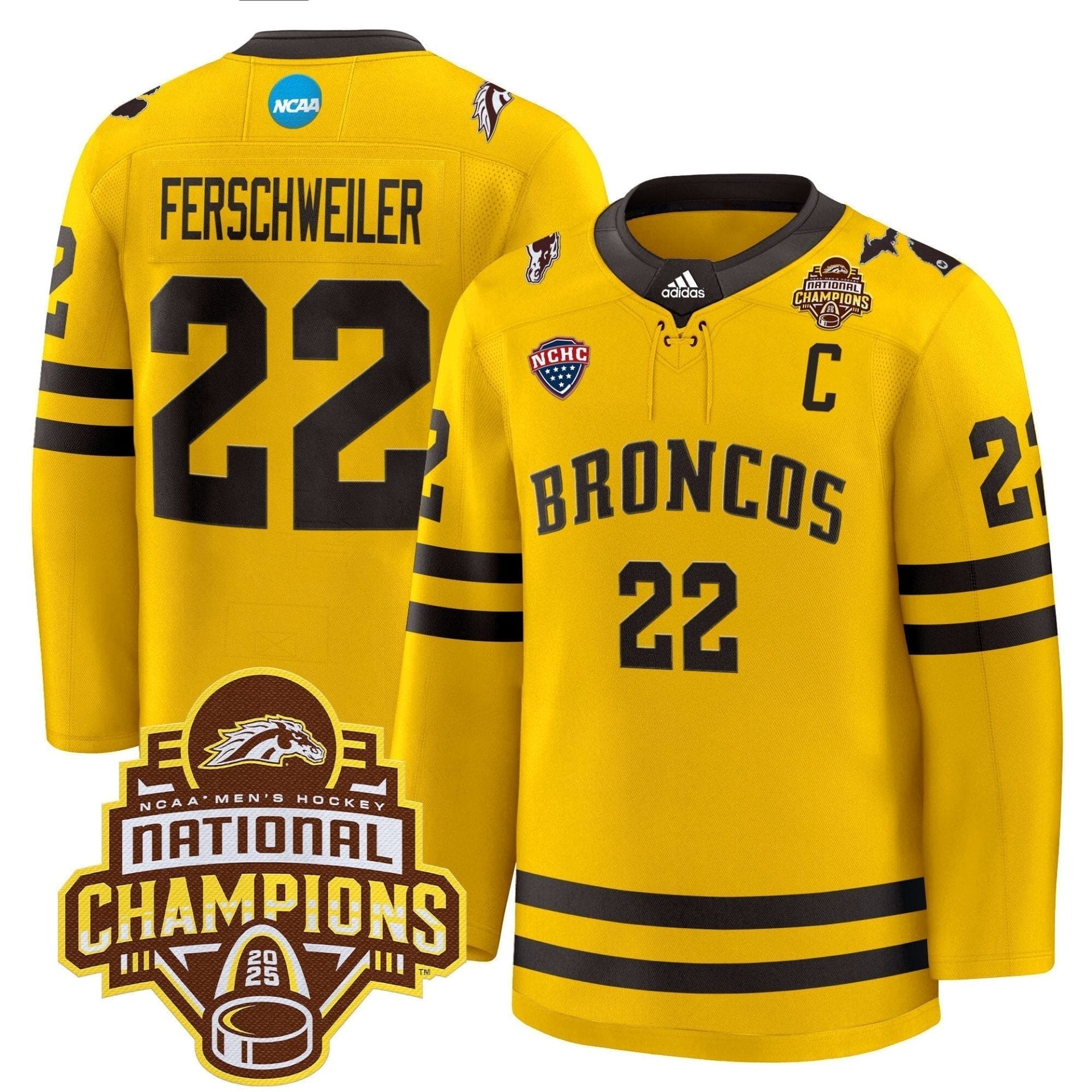Men Western Michigan Broncos 2025 National Champions Patch Premium Jersey - All Stitched - Image 13