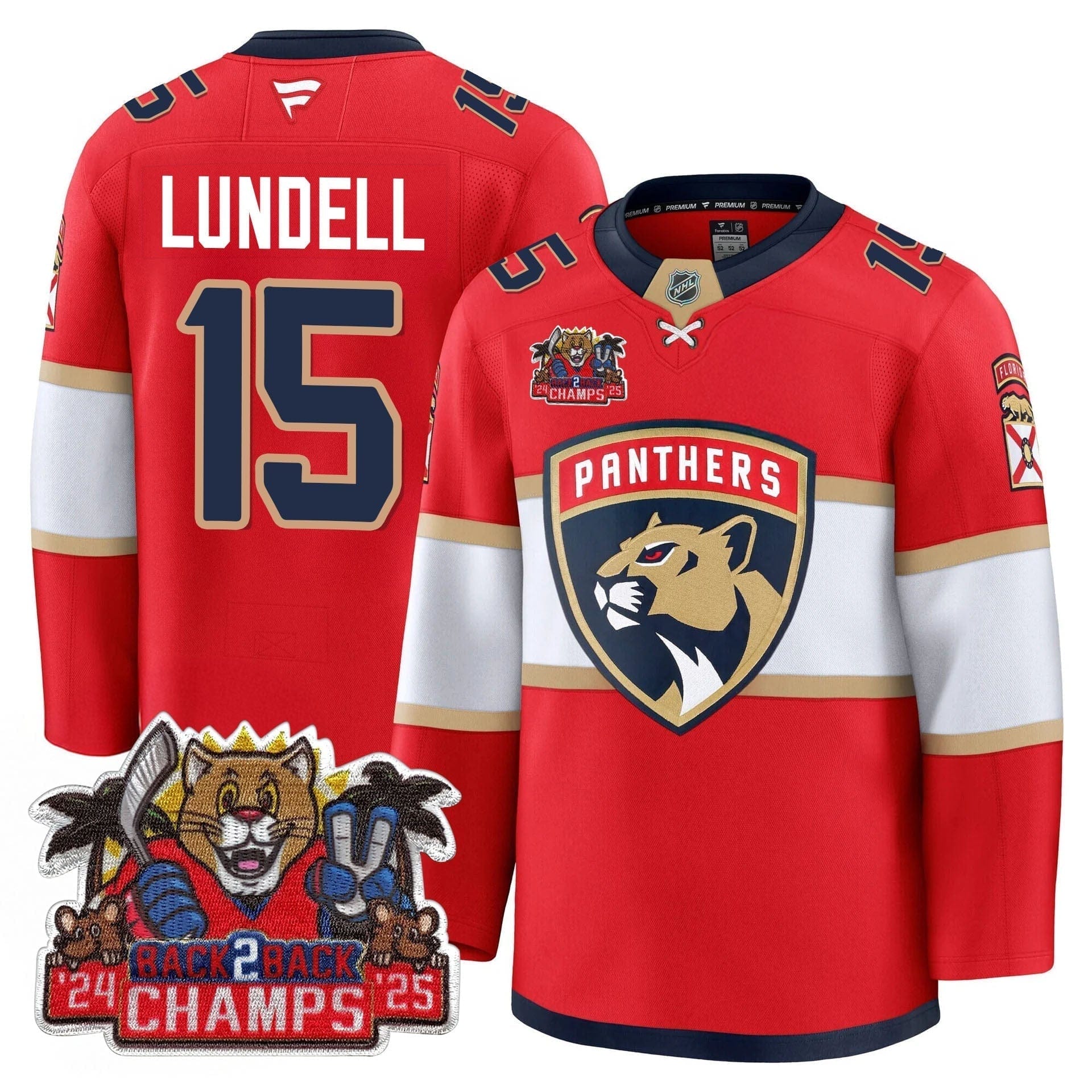 Florida Panthers 2025 Stanley Cup B2B Champions Jersey - All Stitched - Image 4