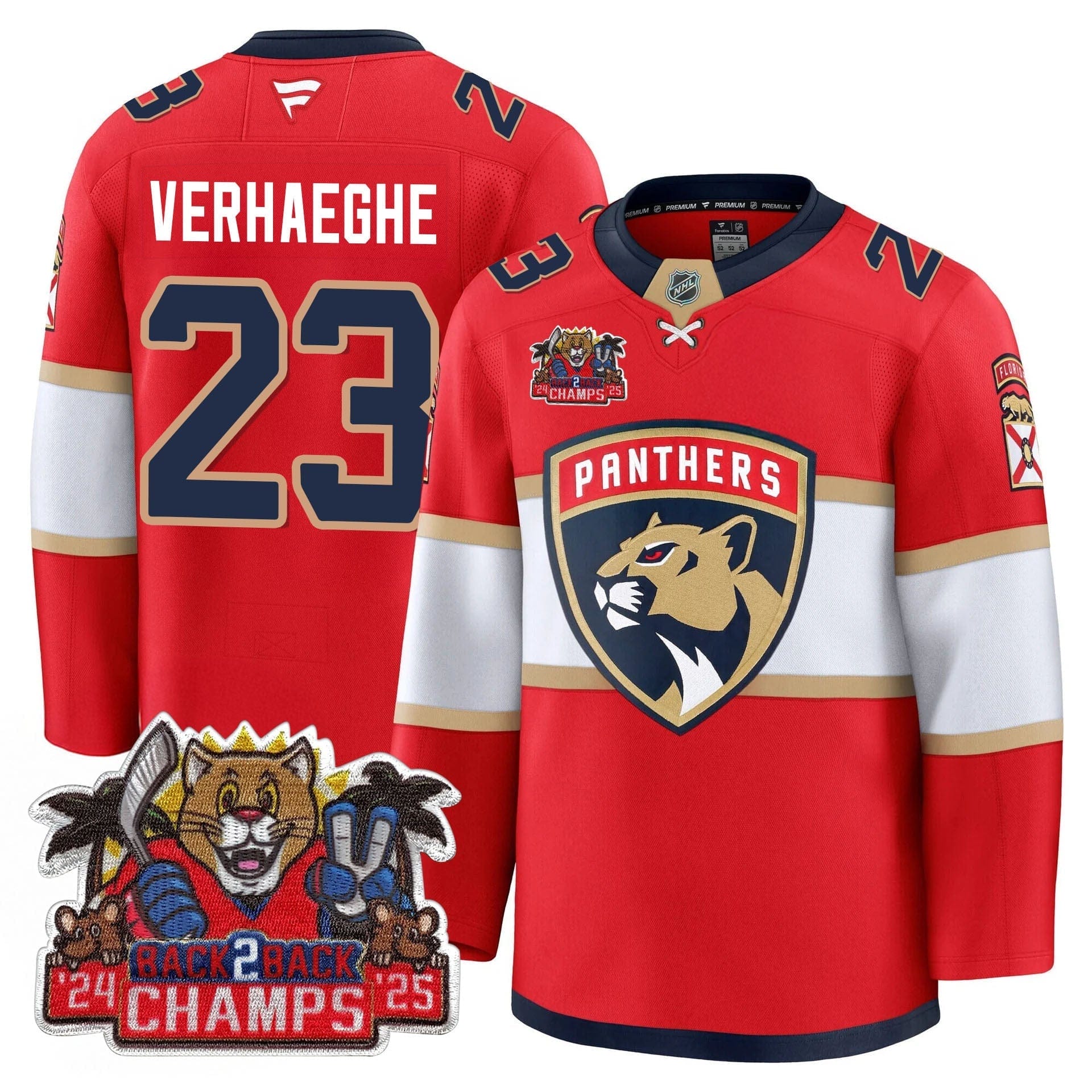 Florida Panthers 2025 Stanley Cup B2B Champions Jersey - All Stitched - Image 8