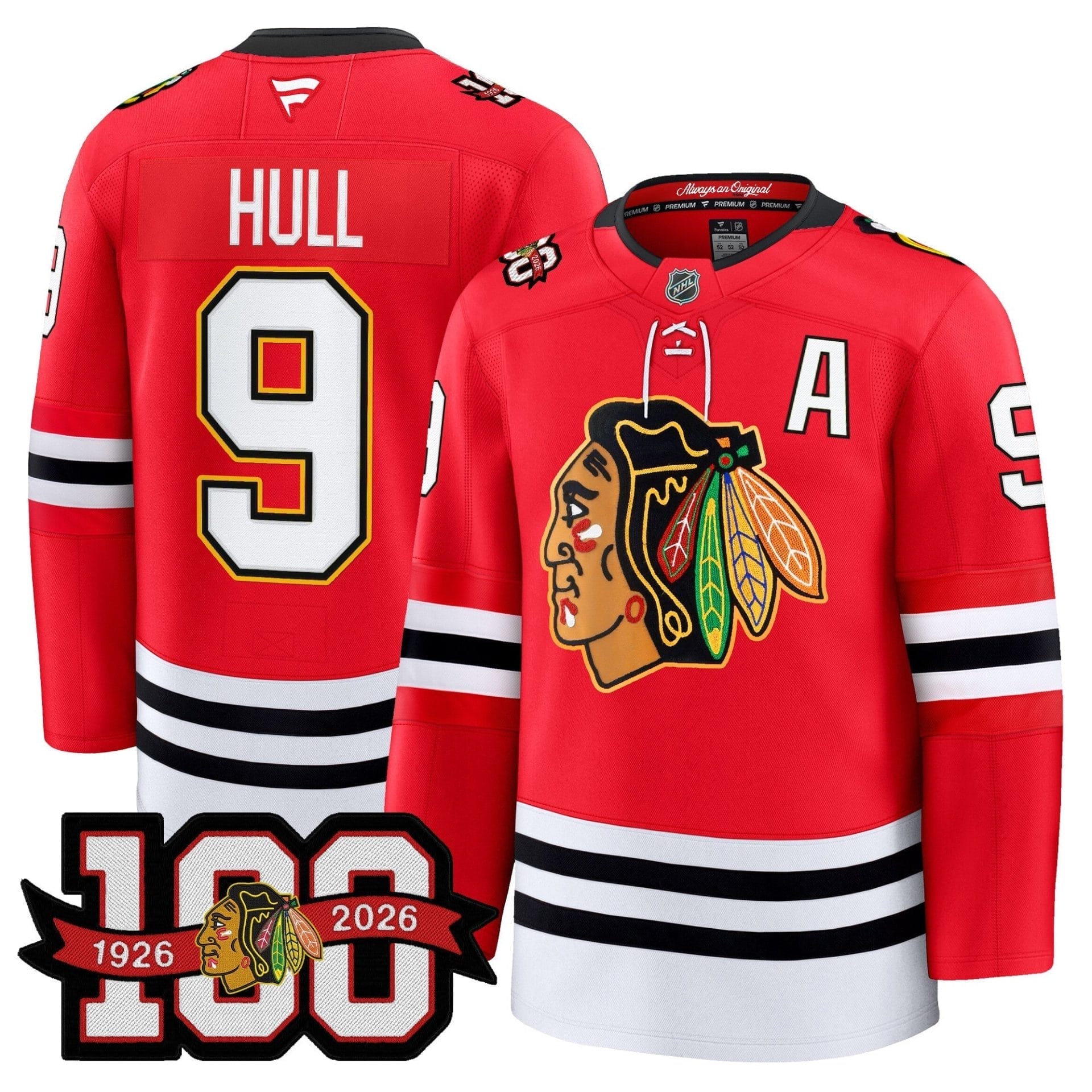 Chicago Blackhawks 100th Anniversary Premium Jersey - All Stitched - Image 7