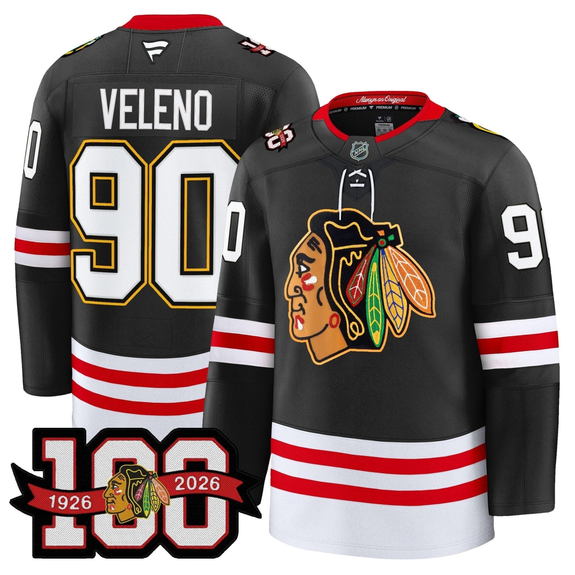Chicago Blackhawks 100th Anniversary Premium Jersey - All Stitched - Image 21