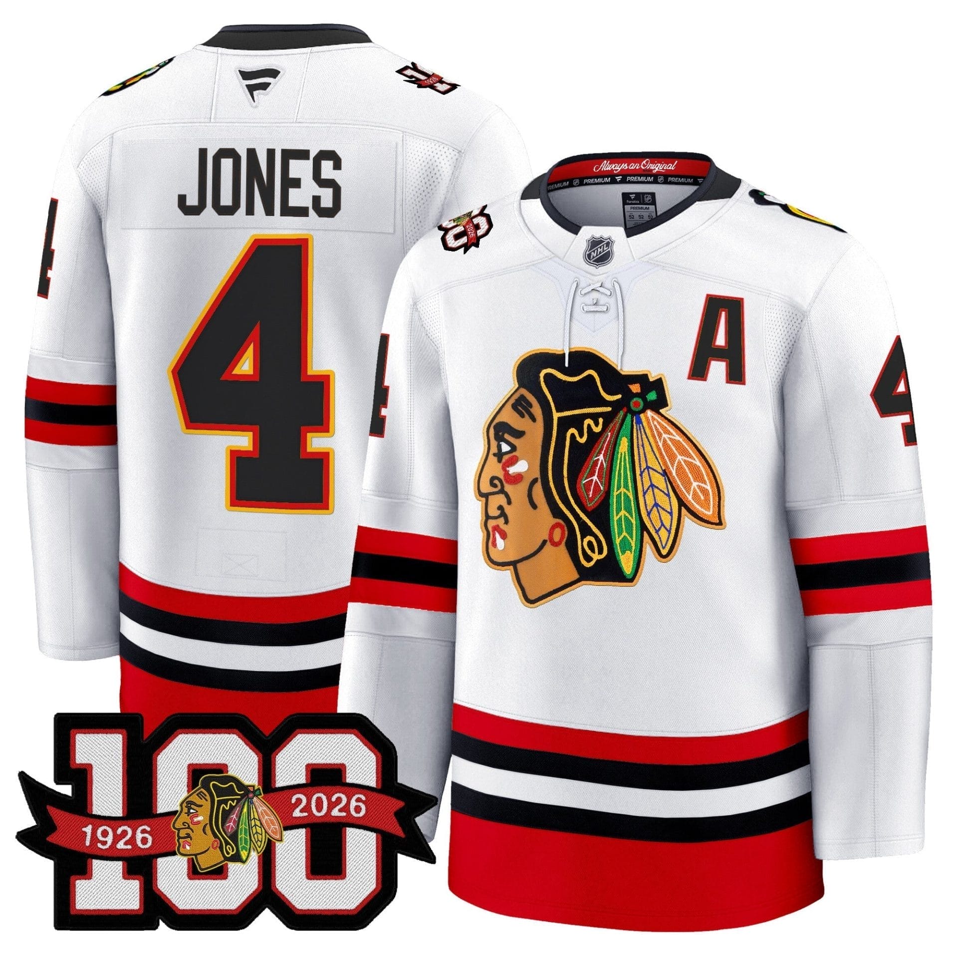 Chicago Blackhawks 100th Anniversary Premium Jersey - All Stitched - Image 10