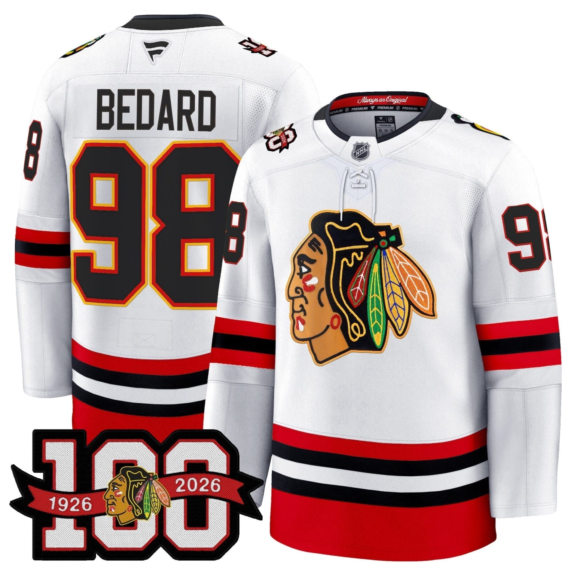 Chicago Blackhawks 100th Anniversary Premium Jersey - All Stitched - Image 9