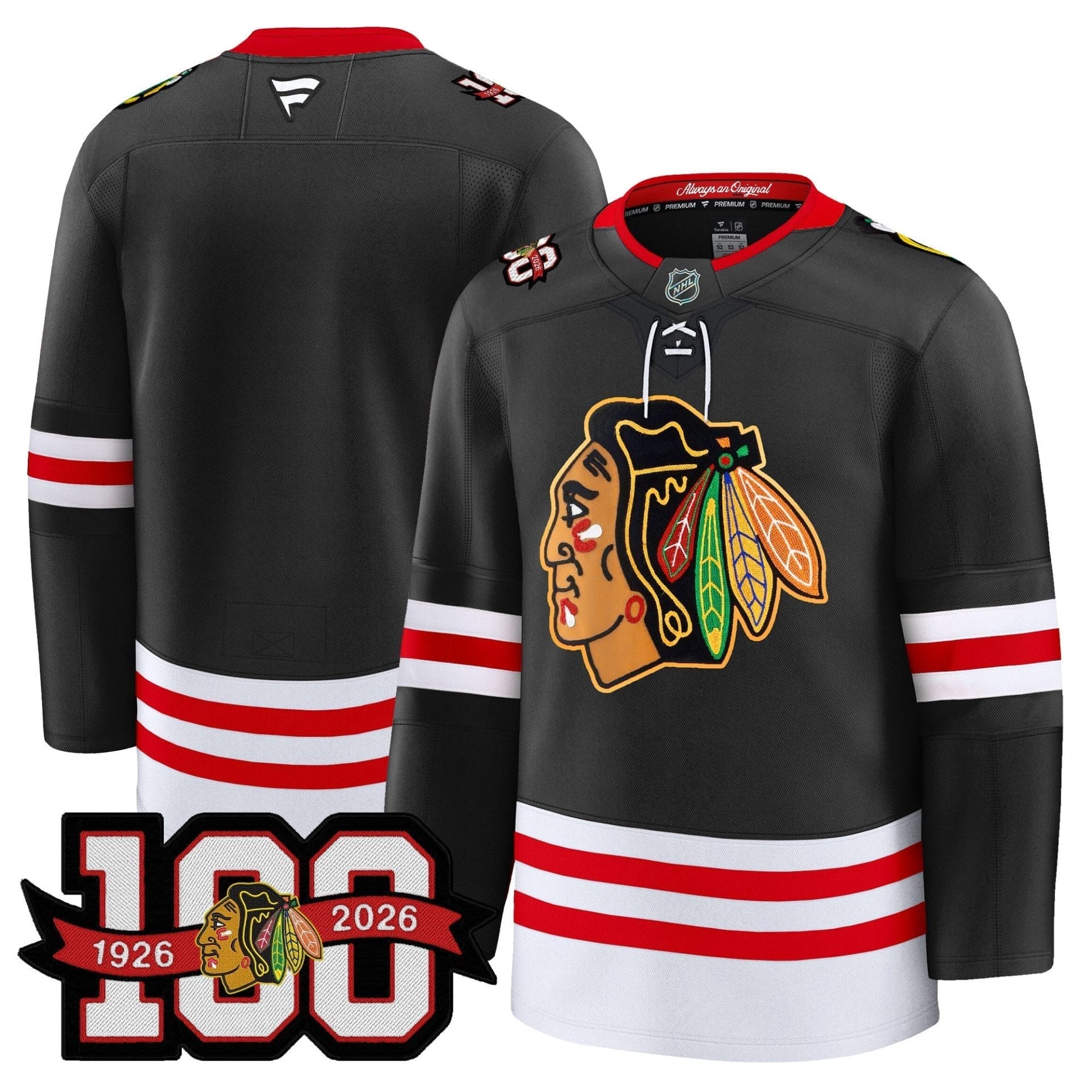 Chicago Blackhawks 100th Anniversary Premium Jersey - All Stitched - Image 24