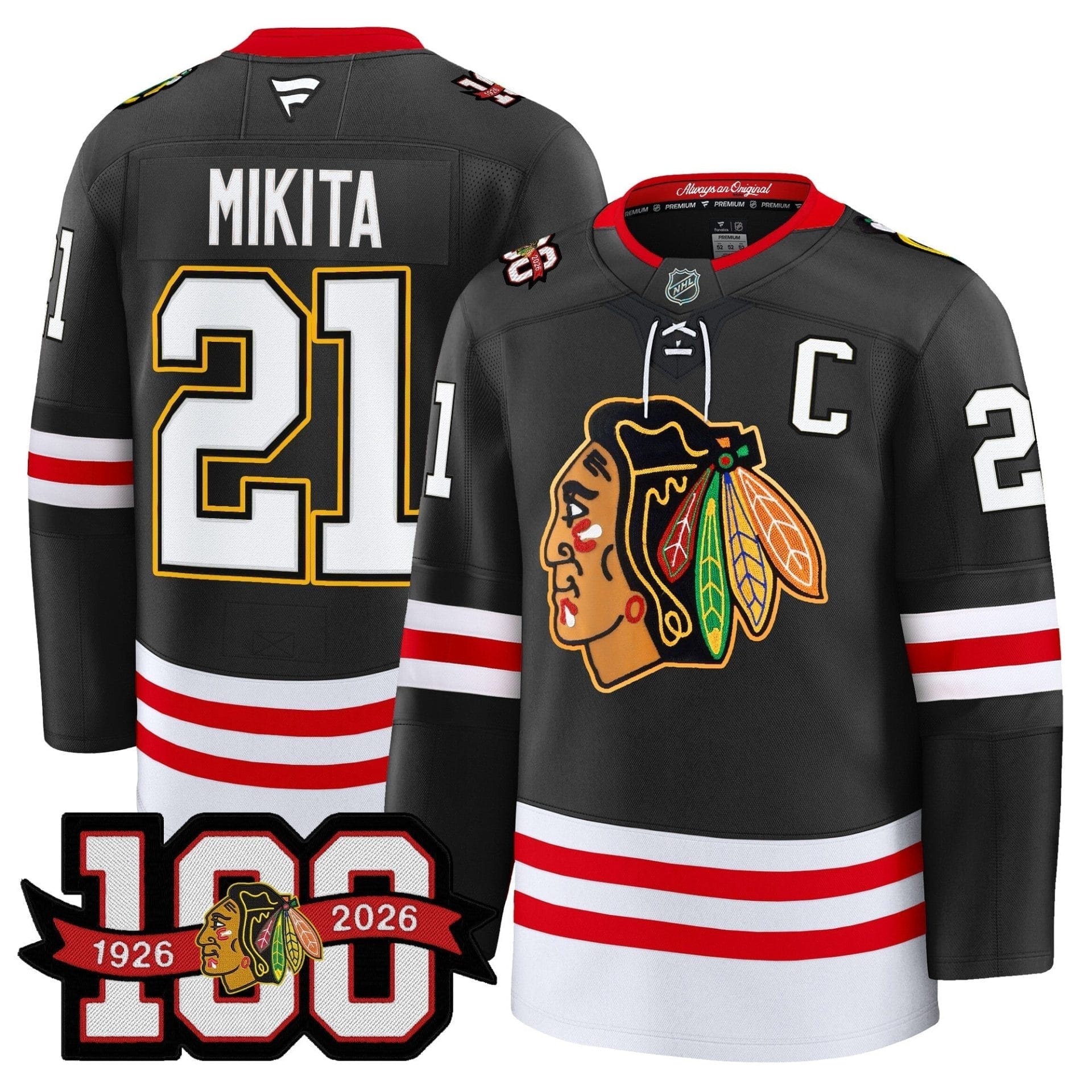 Chicago Blackhawks 100th Anniversary Premium Jersey - All Stitched - Image 22