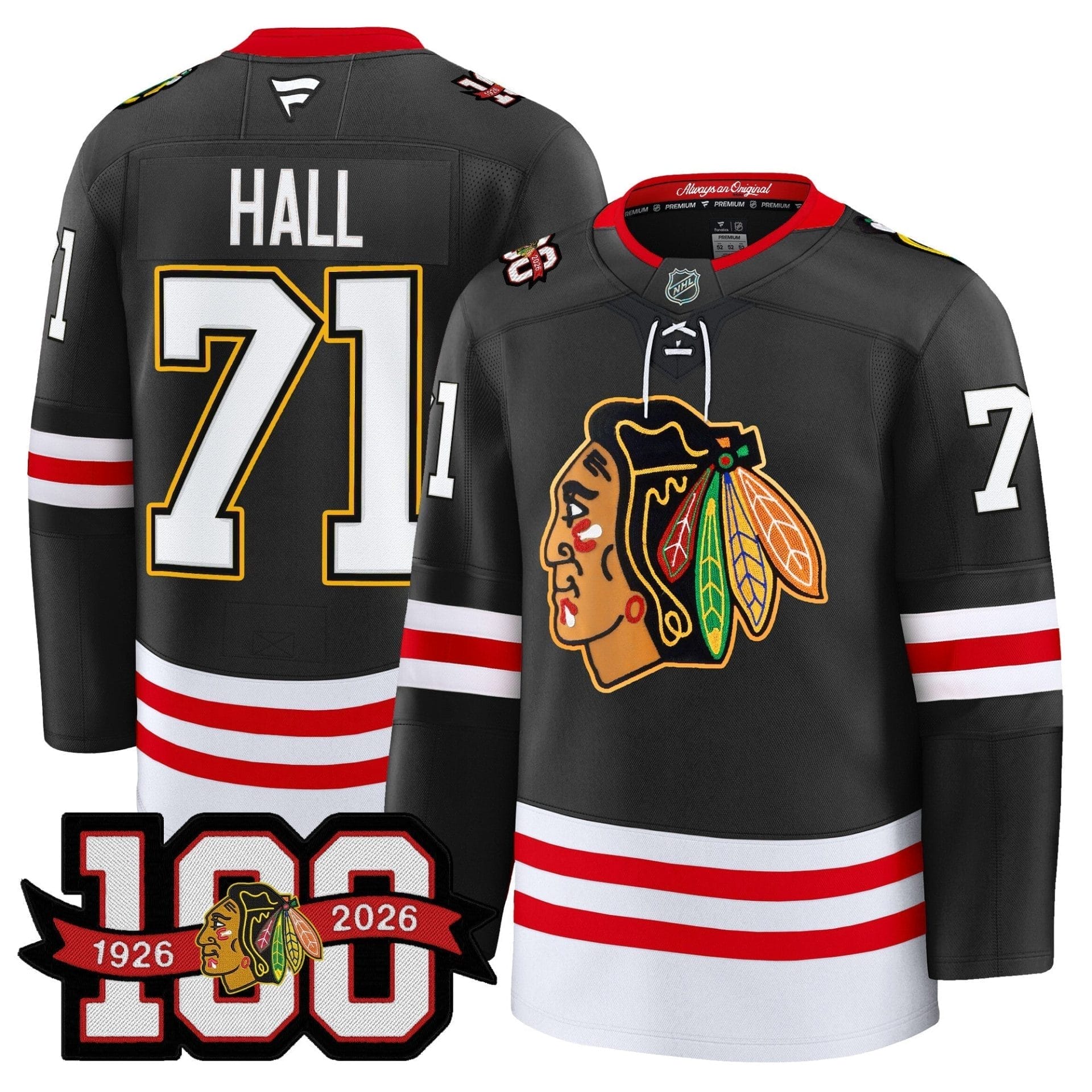 Chicago Blackhawks 100th Anniversary Premium Jersey - All Stitched - Image 12