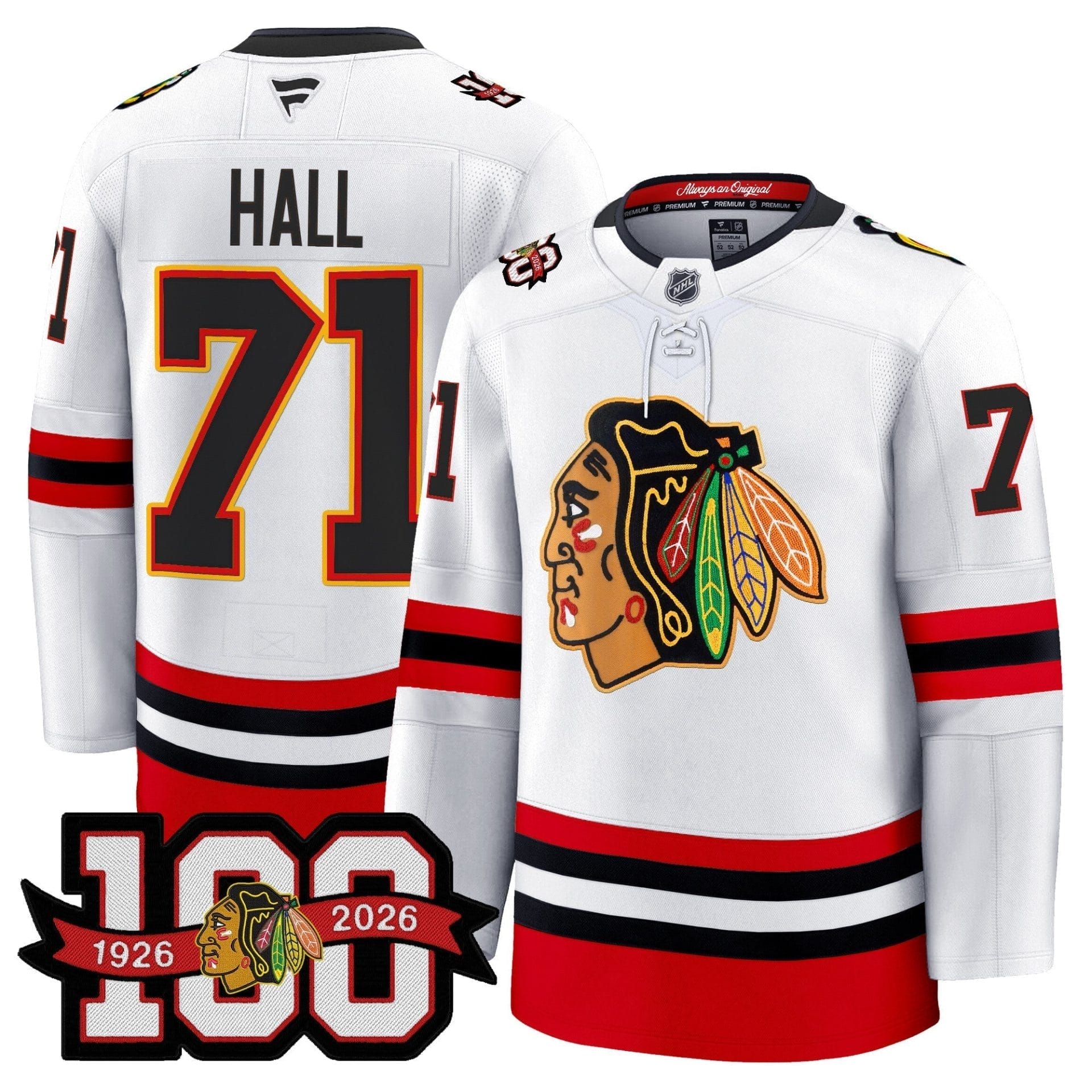Chicago Blackhawks 100th Anniversary Premium Jersey - All Stitched - Image 4