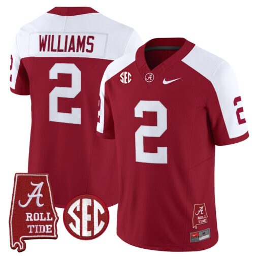 Alabama Crimson Tide Throwback Vapor Limited Jersey - Alabama Map - All Stitched - Image 4