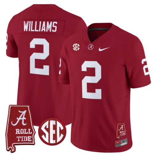 Alabama Crimson Tide Throwback Vapor Limited Jersey - Alabama Map - All Stitched - Image 13