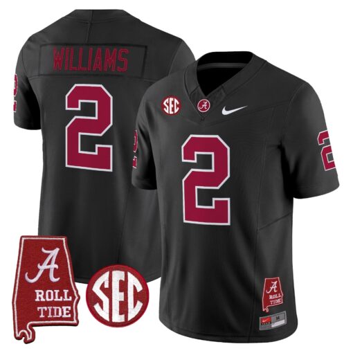 Alabama Crimson Tide Throwback Vapor Limited Jersey - Alabama Map - All Stitched - Image 21