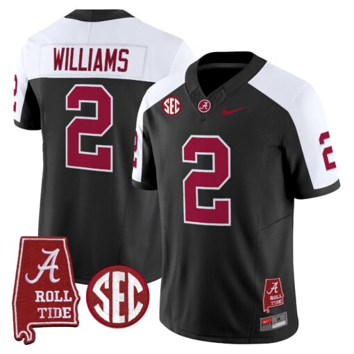 Alabama Crimson Tide Throwback Vapor Limited Jersey - Alabama Map - All Stitched - Image 34