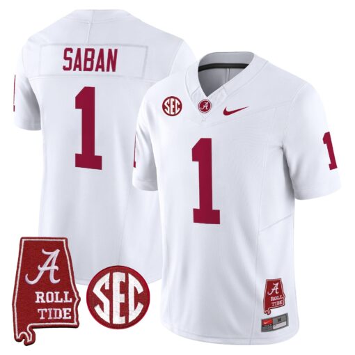 Alabama Crimson Tide Throwback Vapor Limited Jersey - Alabama Map - All Stitched - Image 33