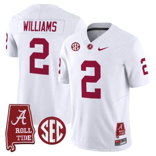 Alabama Crimson Tide Throwback Vapor Limited Jersey - Alabama Map - All Stitched - Image 30