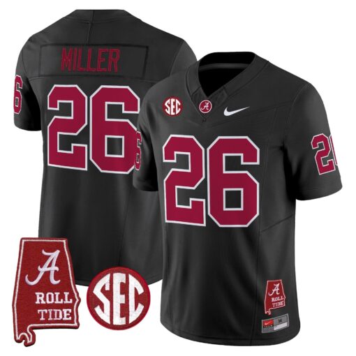 Alabama Crimson Tide Throwback Vapor Limited Jersey - Alabama Map - All Stitched - Image 20