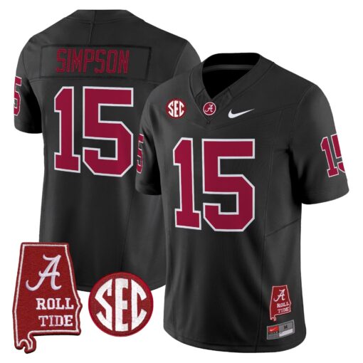 Alabama Crimson Tide Throwback Vapor Limited Jersey - Alabama Map - All Stitched - Image 18