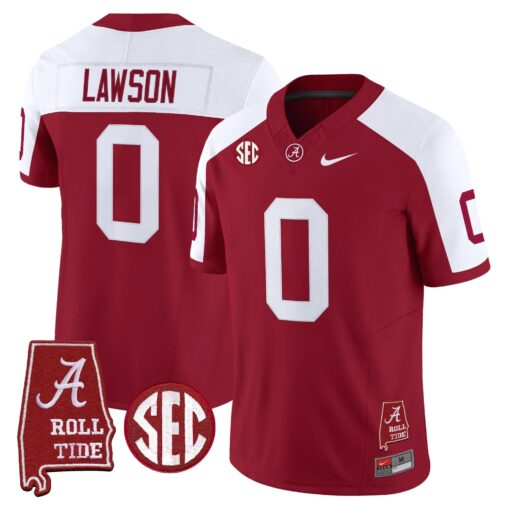 Alabama Crimson Tide Throwback Vapor Limited Jersey - Alabama Map - All Stitched - Image 5