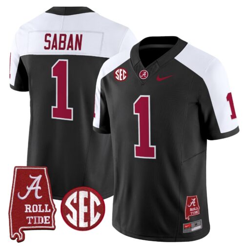 Alabama Crimson Tide Throwback Vapor Limited Jersey - Alabama Map - All Stitched - Image 46