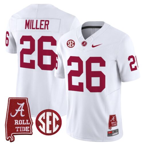 Alabama Crimson Tide Throwback Vapor Limited Jersey - Alabama Map - All Stitched - Image 29