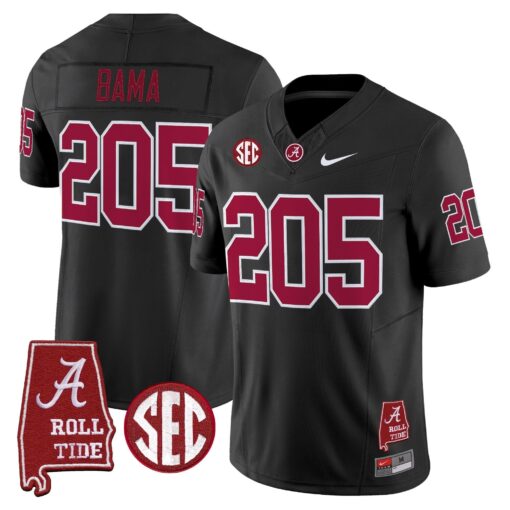 Alabama Crimson Tide Throwback Vapor Limited Jersey - Alabama Map - All Stitched - Image 19