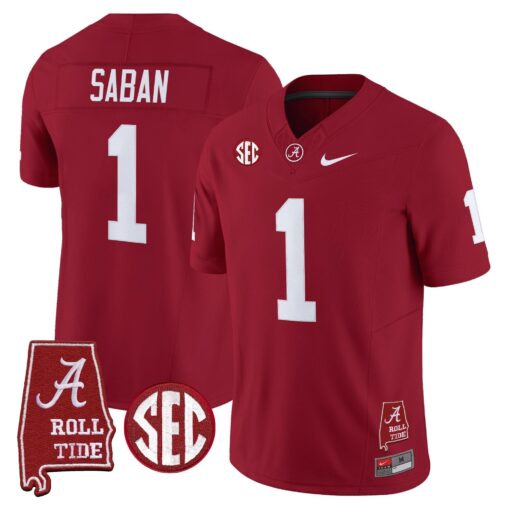 Alabama Crimson Tide Throwback Vapor Limited Jersey - Alabama Map - All Stitched - Image 16