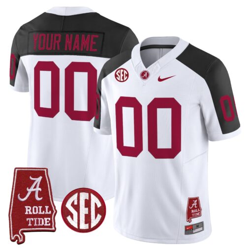 Custom Alabama Crimson Tide Jersey Throwback Vapor Limited - Alabama Map - All Stitched - Image 6