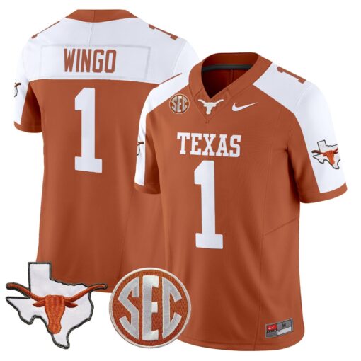 Texas Longhorns 2025 State Map & SEC Patch Vapor Limited Jersey - All Stitched - Image 30