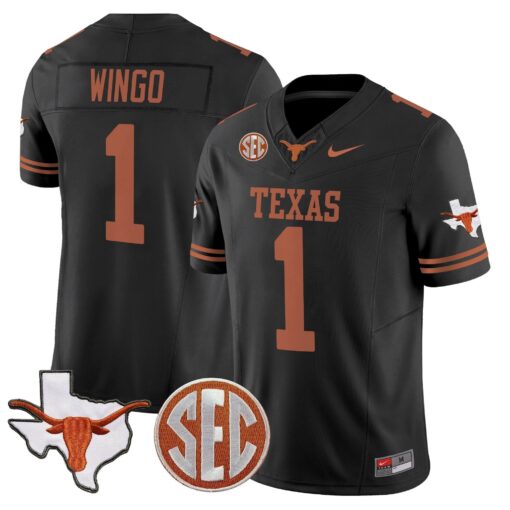 Texas Longhorns 2025 State Map & SEC Patch Vapor Limited Jersey - All Stitched - Image 37