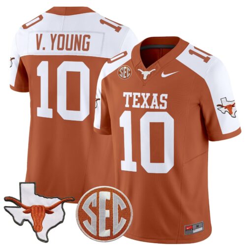 Texas Longhorns 2025 State Map & SEC Patch Vapor Limited Jersey - All Stitched - Image 32