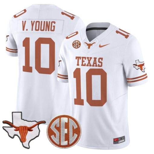 Texas Longhorns 2025 State Map & SEC Patch Vapor Limited Jersey - All Stitched - Image 19