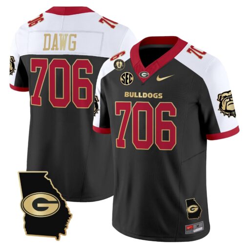 Georgia Bulldogs 2025 Georgia Map & Vince Dooley Patch Vapor Limited Jersey - All Stitched - Image 12