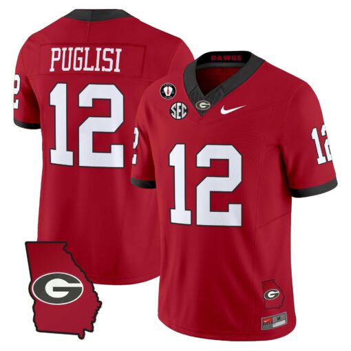 Georgia Bulldogs 2025 Georgia Map & Vince Dooley Patch Vapor Limited Jersey - All Stitched - Image 20