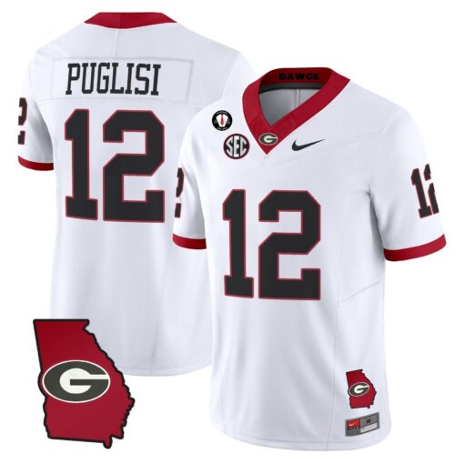 Georgia Bulldogs 2025 Georgia Map & Vince Dooley Patch Vapor Limited Jersey - All Stitched - Image 38