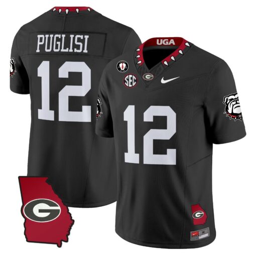 Georgia Bulldogs 2025 Georgia Map & Vince Dooley Patch Vapor Limited Jersey - All Stitched - Image 29