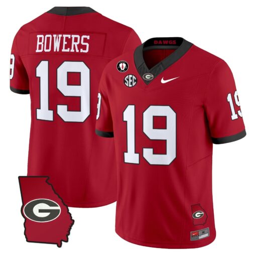 Georgia Bulldogs 2025 Georgia Map & Vince Dooley Patch Vapor Limited Jersey - All Stitched - Image 25