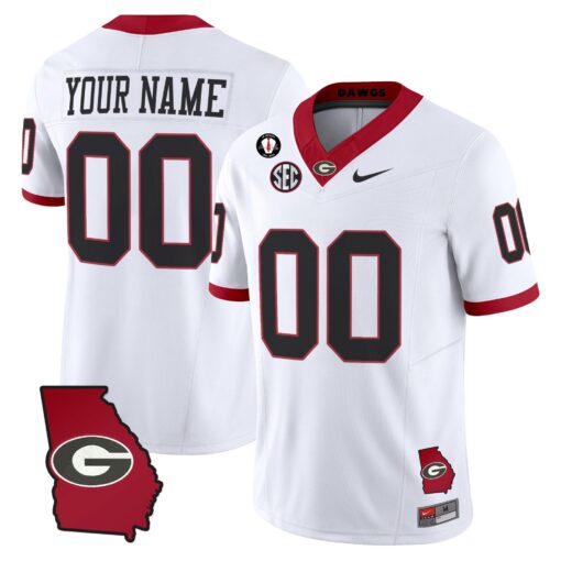 Custom Georgia Bulldogs Jersey 2025 Georgia Map & Vince Dooley Patch Vapor Limited All Stitched - Image 6