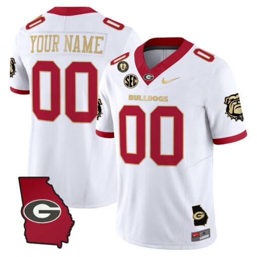 Custom Georgia Bulldogs Jersey 2025 Georgia Map & Vince Dooley Patch Vapor Limited All Stitched - Image 3
