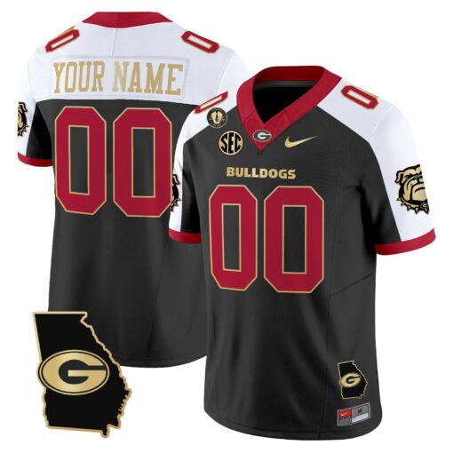Custom Georgia Bulldogs Jersey 2025 Georgia Map & Vince Dooley Patch Vapor Limited All Stitched