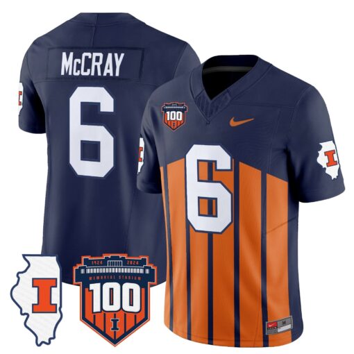 Illinois Fighting Illini 100th Memorial Stadium Patch Vapor Limited Jersey - All Stitched - Image 36