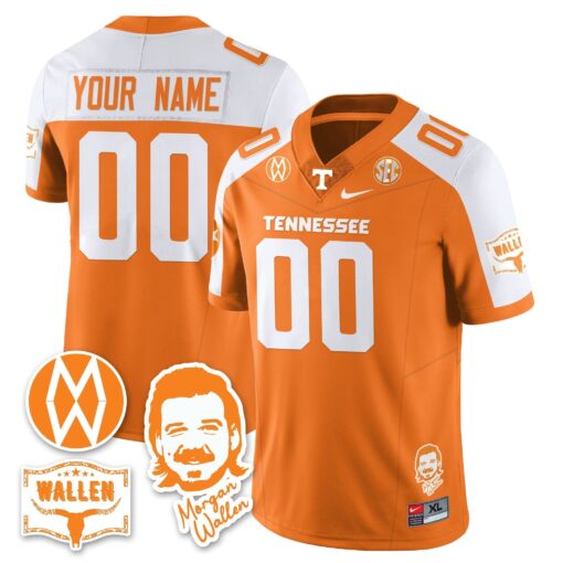 Custom Tennessee Volunteers Jersey Name, Number Morgan Wallen 2025 All Stitched - Image 7