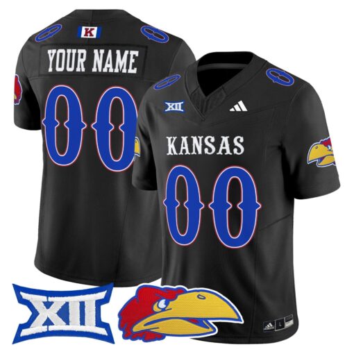 Custom Kansas Jayhawks Jersey Name, Number 2025 Vapor Limited All Stitched - Image 2