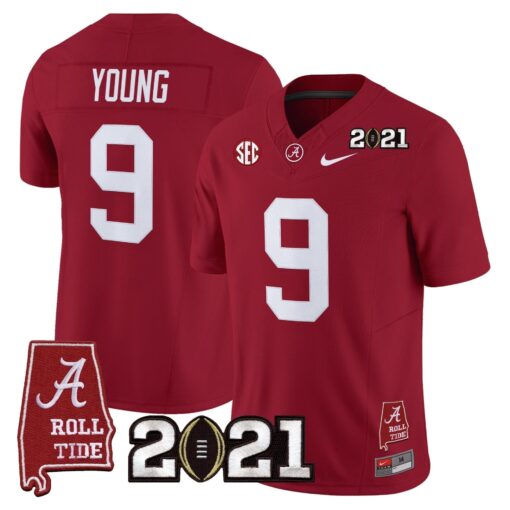 Alabama Crimson Tide '2021 CFP National Championship' Vapor Limited Jersey - Alabama Map - All Stitched - Image 31