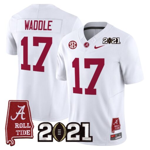 Alabama Crimson Tide '2021 CFP National Championship' Vapor Limited Jersey - Alabama Map - All Stitched - Image 36