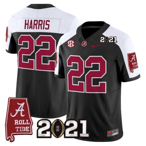 Alabama Crimson Tide '2021 CFP National Championship' Vapor Limited Jersey - Alabama Map - All Stitched - Image 44