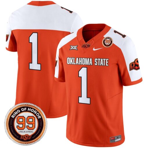 Oklahoma State Cowboys 2025 Vapor Limited Jersey - Leslie O'neal Patch - All Stitched - Image 12