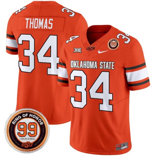 Oklahoma State Cowboys 2025 Vapor Limited Jersey - Leslie O'neal Patch - All Stitched - Image 2