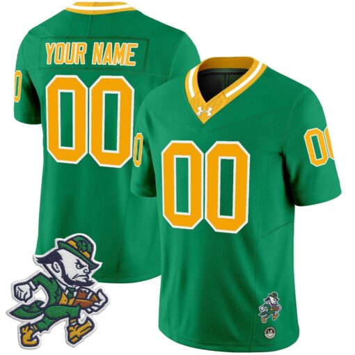 Custom Notre Dame Fighting Irish Jersey Gridiron Leprechaun Edition 2025 Stitched All Colors