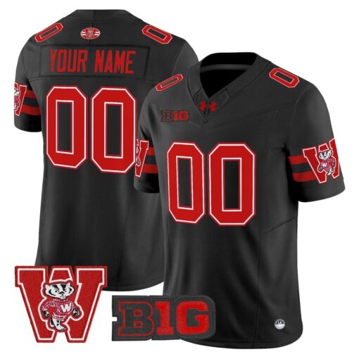 Custom Wisconsin Badgers Jersey Throwback  Name, Number 2025 Stitched All Colors - Image 3