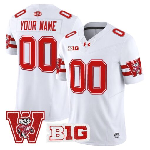 Custom Wisconsin Badgers Jersey Throwback  Name, Number 2025 Stitched All Colors - Image 2
