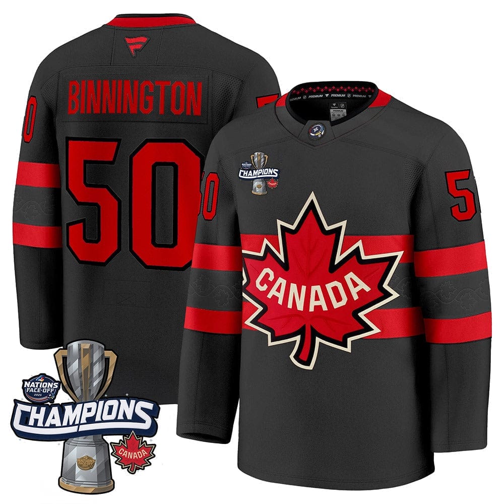 Men Canada 2025 4 Nations Face-Off Champions Jersey - All Stitched - Image 4